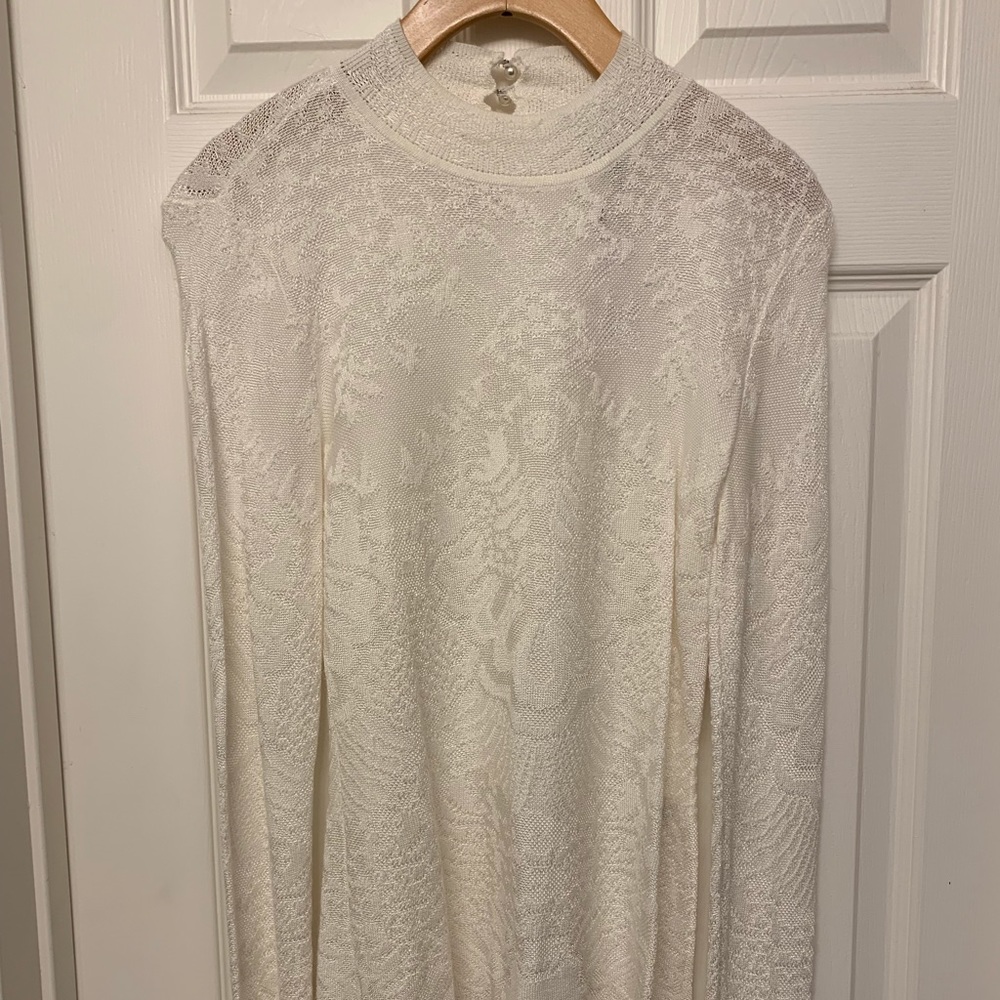 White House Black Market Jacquard Mockneck Sweater